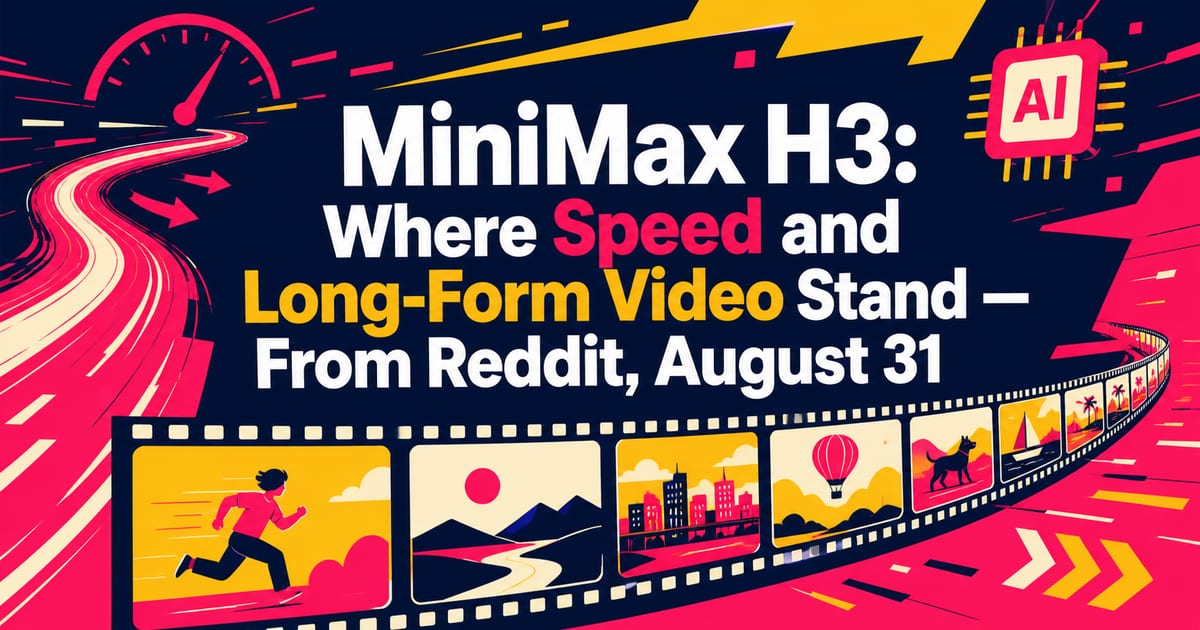 MiniMax H3: গতি ও দীর্ঘ ভিডিও তৈরির বর্তমান অবস্থা—৩১ আগস্টের Reddit থেকে