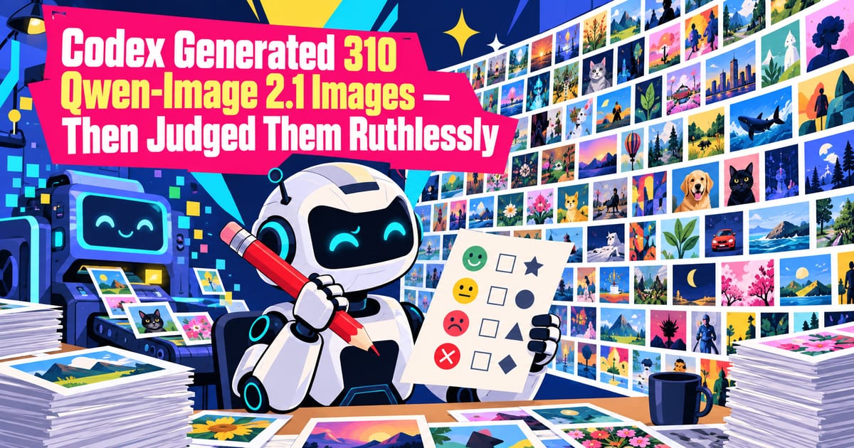 আলোচিত Qwen-Image 2.1 দিয়ে Codex-কে ৩১০টি ছবি তৈরি করিয়ে কঠোরভাবে মূল্যায়ন করালাম