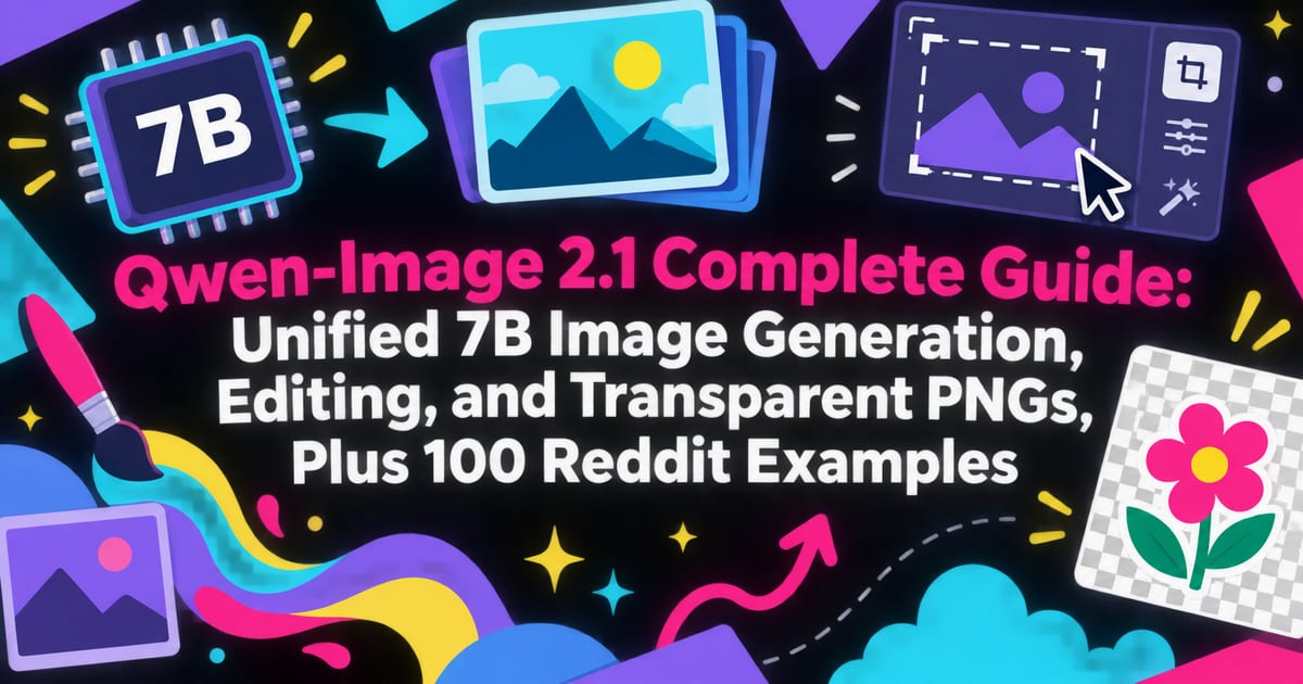 Qwen-Image 2.1 সম্পূর্ণ গাইড: 7B মডেলে ছবি তৈরি, সম্পাদনা ও স্বচ্ছ PNG একীভূত—Reddit-এ আলোচিত 100টি উদাহরণ